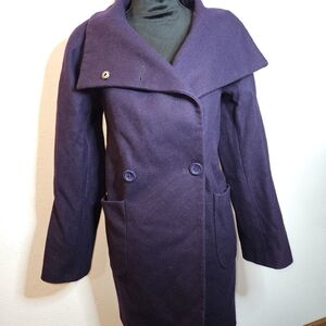 Larry Levine Women's Deep Purple Pea Coat